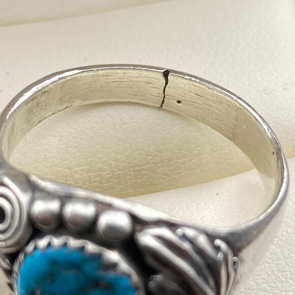 Richard Begay (RB) Navajo Sterling Silver Turquoise Ring Size 11.75 - 11.2 grams - Picture 13 of 15